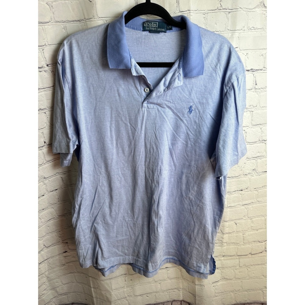 Polo Ralph Lauren Pima Cotton Polo Shirt Short Sleeve Light Blue L